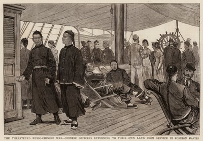 The Threatened Russo-Chinese War, Chinese Officers Returning to Their Own Land from Service in Foreign Navies by Joseph Nash